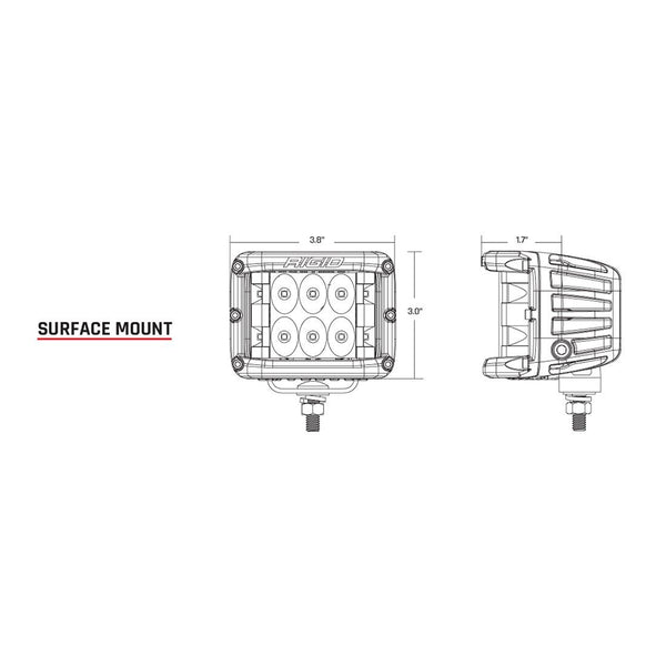 RIGID Industries DSS Series PRO Flood LED Surface Mount  Pair  Black 262113