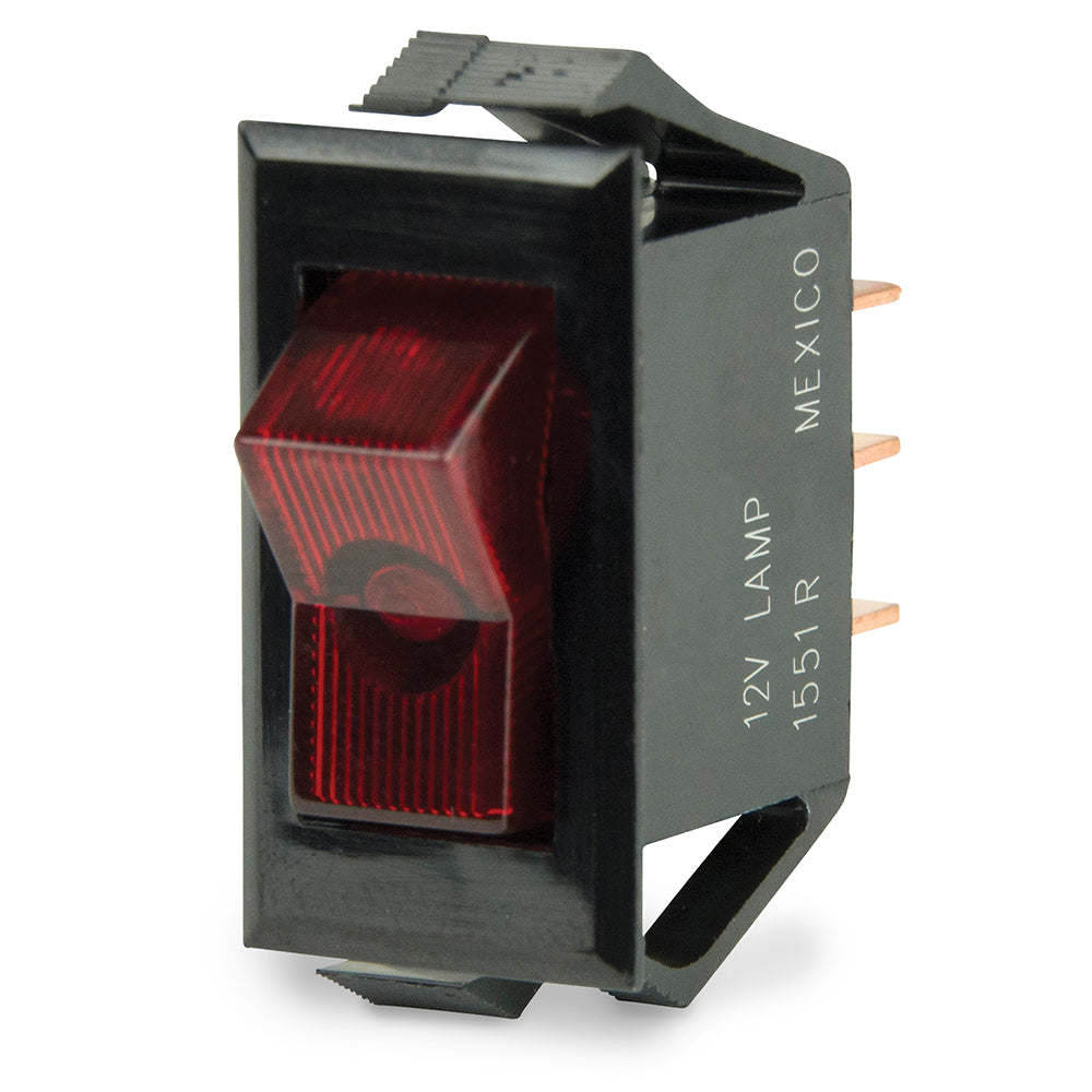 BEP Illuminated SPST Rocker Switch  Red LED  12V  OFFON 1001705 Main image