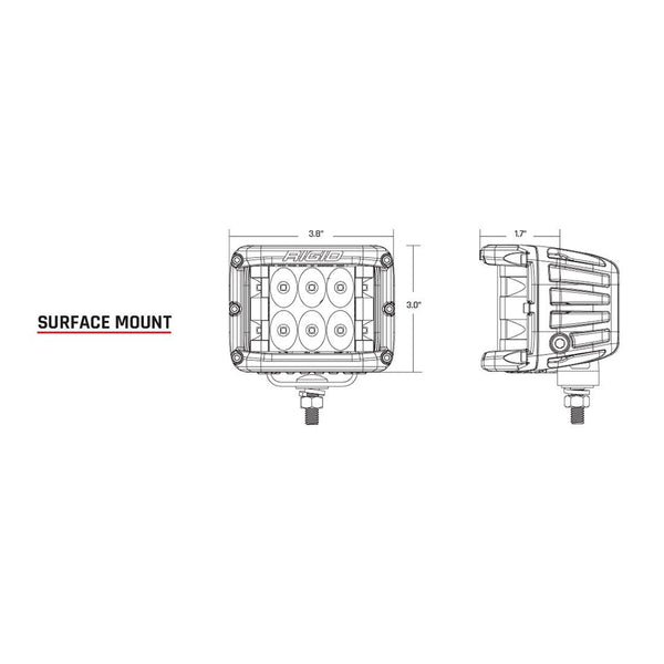 RIGID Industries DSS Series PRO Spot LED Surface Mount  Pair  White 862213