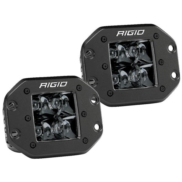 RIGID Industries DSeries PRO Flush Mount  Spot LED  Midnight Edition  Pair  Black 212213BLK