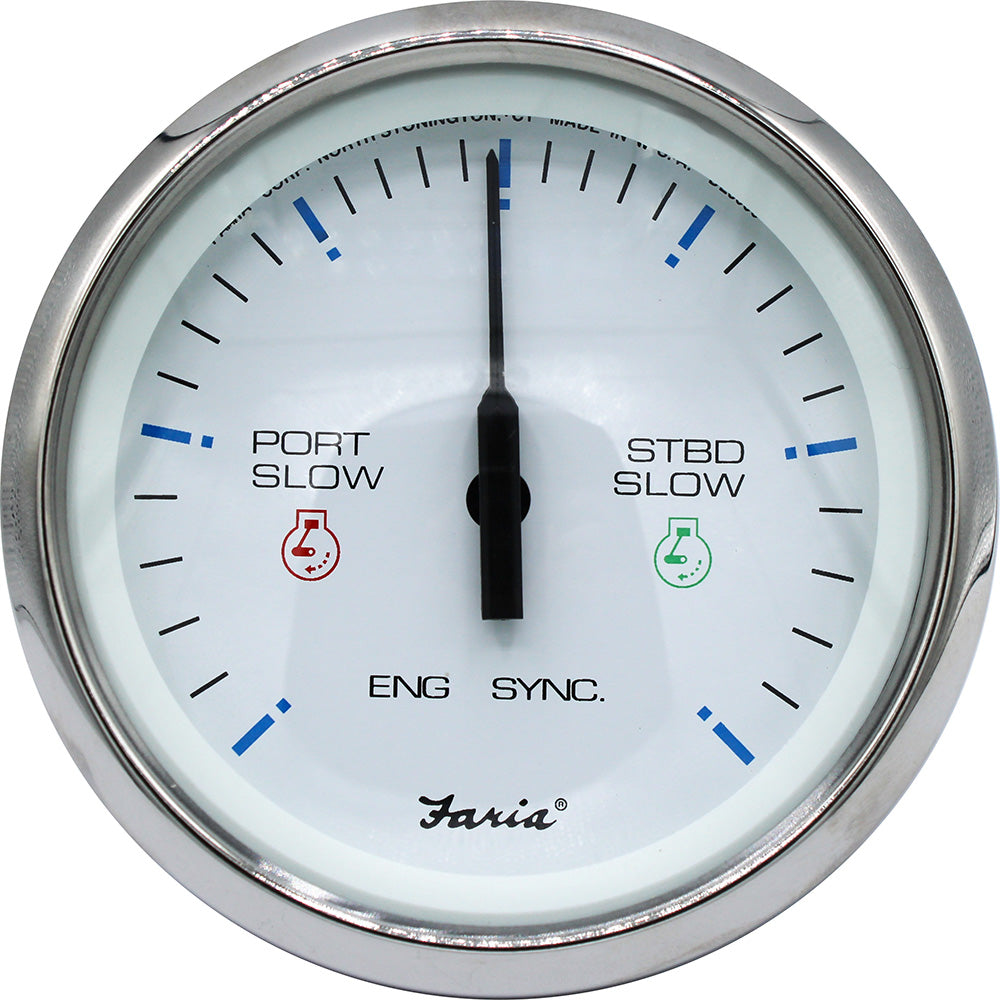 Faria 4 Chesapeake SS White Engine Synchronizer  Dual Gas  Var Ratio Alt Diesel 33801 Main image