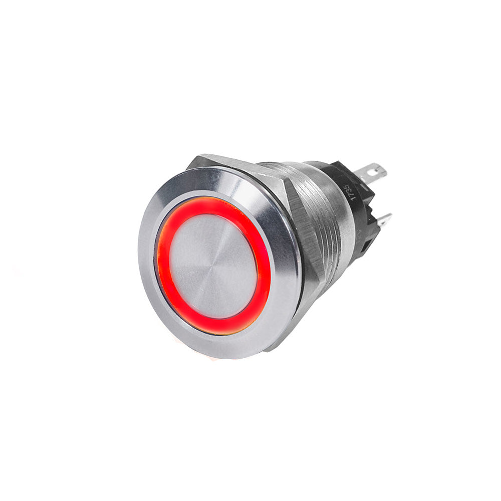 Blue Sea 4162 SS Push Button Switch  OffOn  Red  10A 4162 Main image