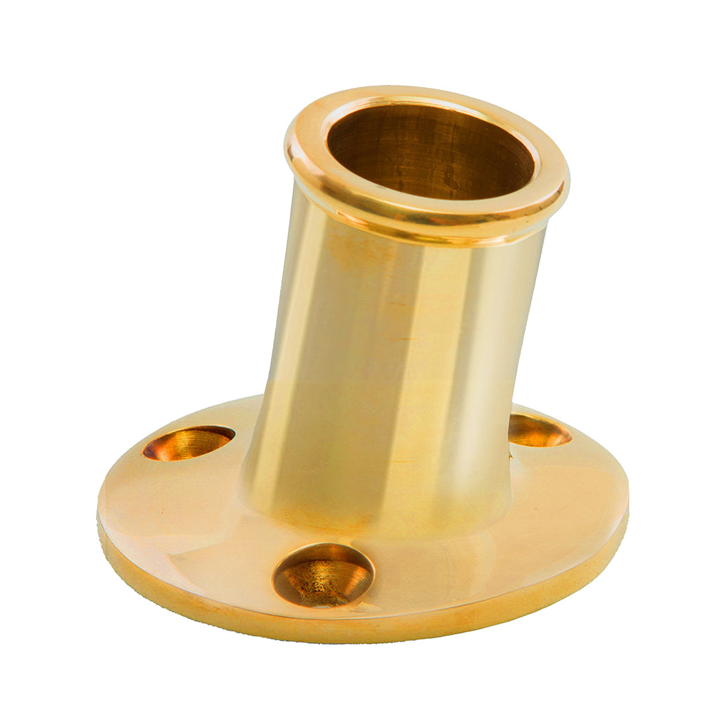 Whitecap TopMounted Flag Pole Socket Polished Brass  34 ID S5001B Main image