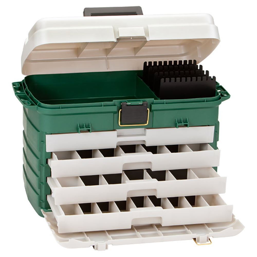 Plano 4Drawer Tackle Box  Green MetallicSilver 758005 Main image