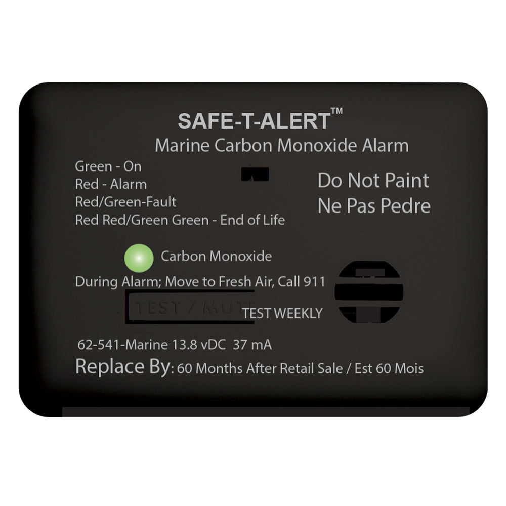 SafeTAlert 62 Series Carbon Monoxide Alarm wRelay  12V  62541RMarine  Surface Mount  Black 62541RMARINEBL Main image