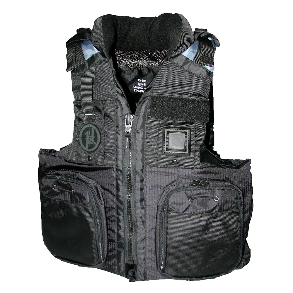 First Watch AV800 Four Pocket Flotation Vest  Black  Large to XL  AV800BKLXL Main image