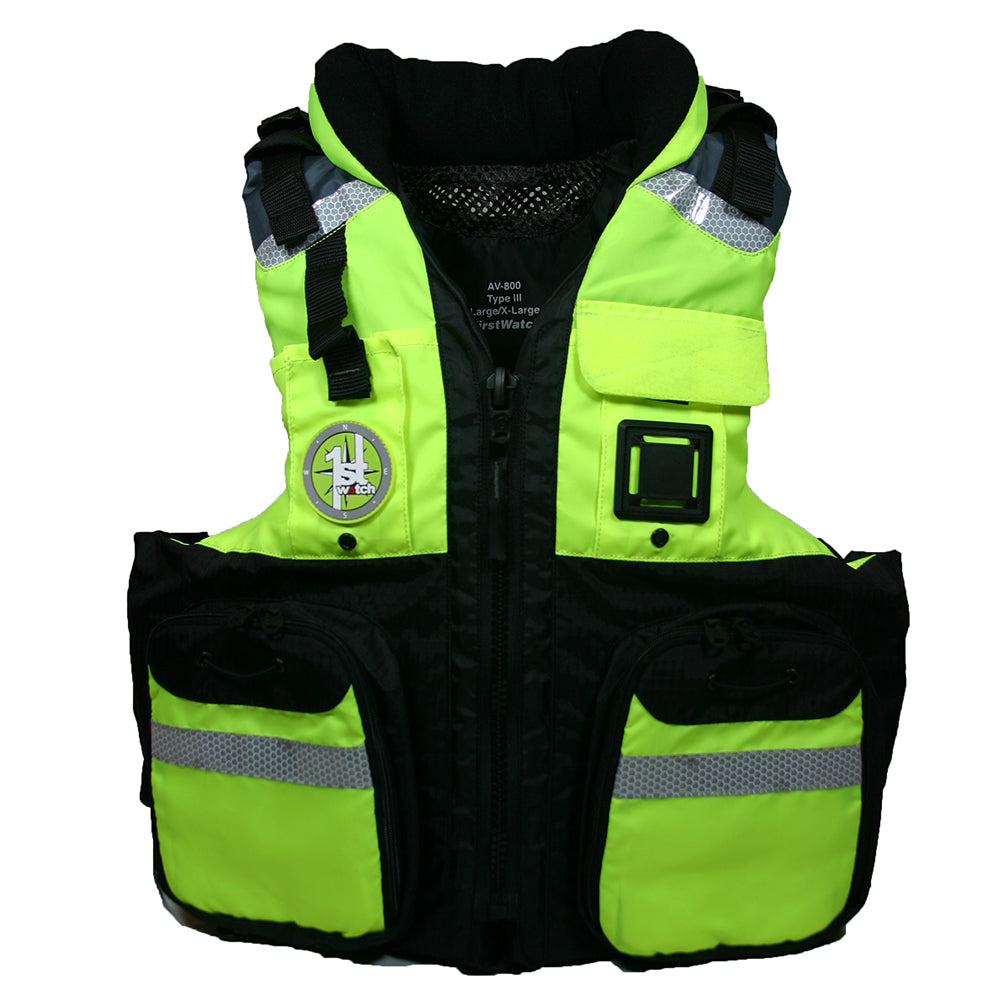 First Watch AV800 Four Pocket Flotation Vest  HiVis Yellow  Large to XL AV800HVLXL Main image