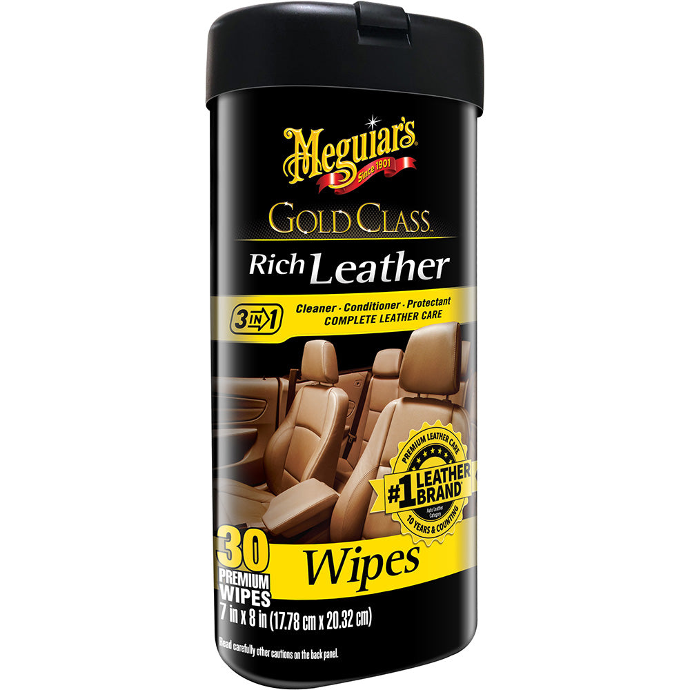 Meguiars Gold Class Rich Leather Cleaner  Conditioner Wipes G10900 Main image