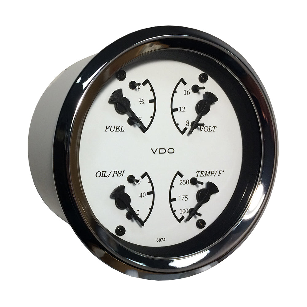 VDO Cockpit Marine 85mm 338 4 in 1 Gauge  White DialBezel 11015800 Main image