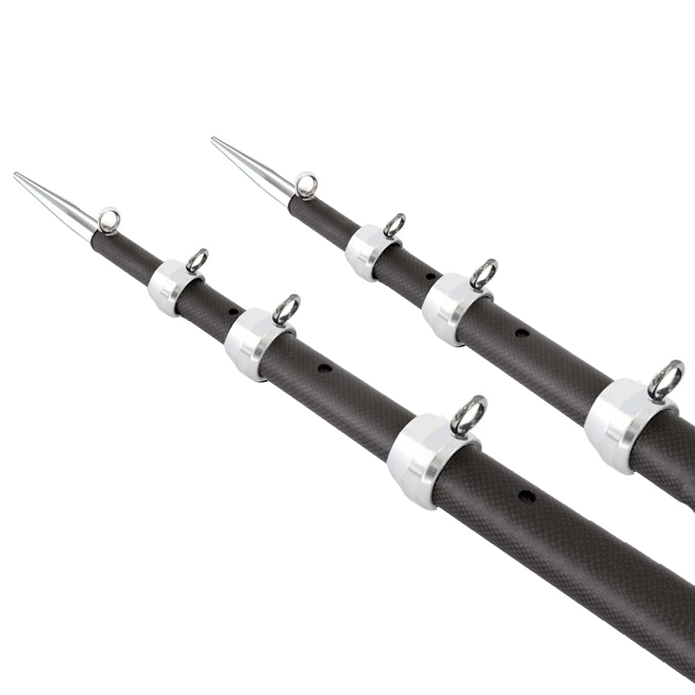 Tigress XD 3k Carbon Fiber Telescoping Outrigger Poles  18 feet  Matte Black Silver  Pair 886791 Main image