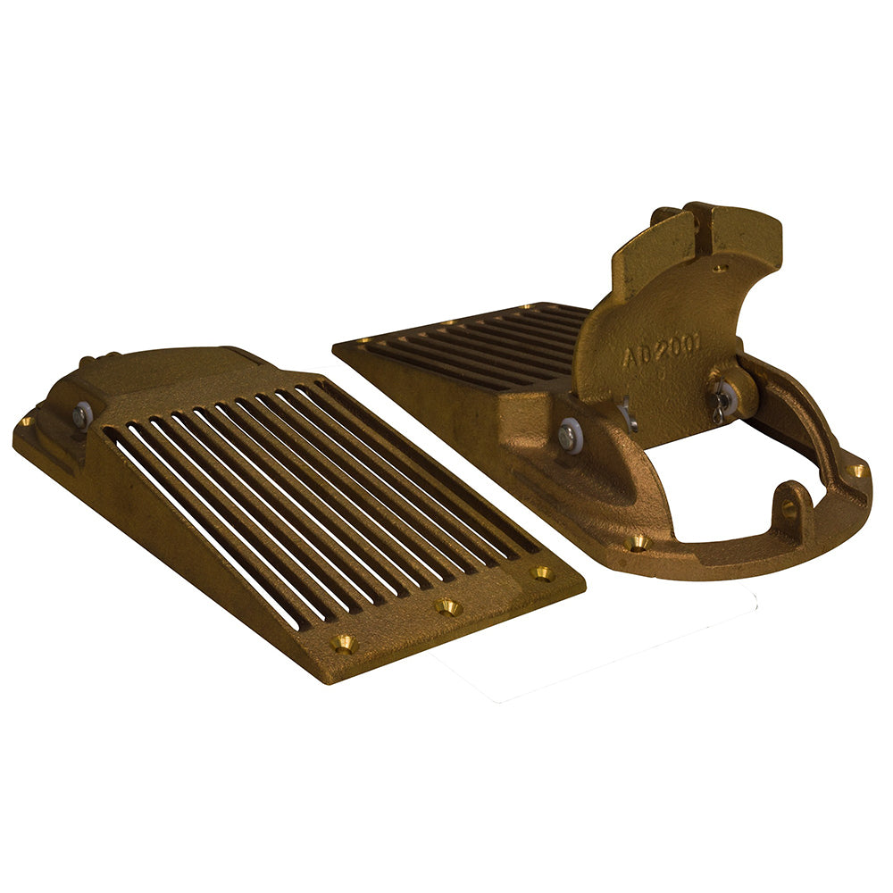GROCO Bronze Slotted Hull Scoop Strainer wAccess Door fUp to 2 Thru Hull ASC2000 Main image