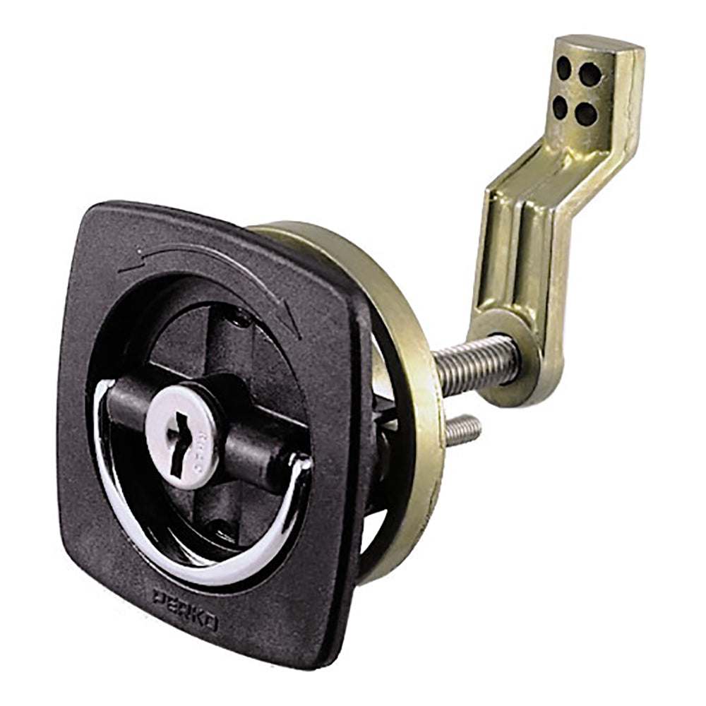 Perko Black Flush Lock  25 x 25 wOffset Cam Bar  Flexible Polymer Strike 0931DP1BLK Main image