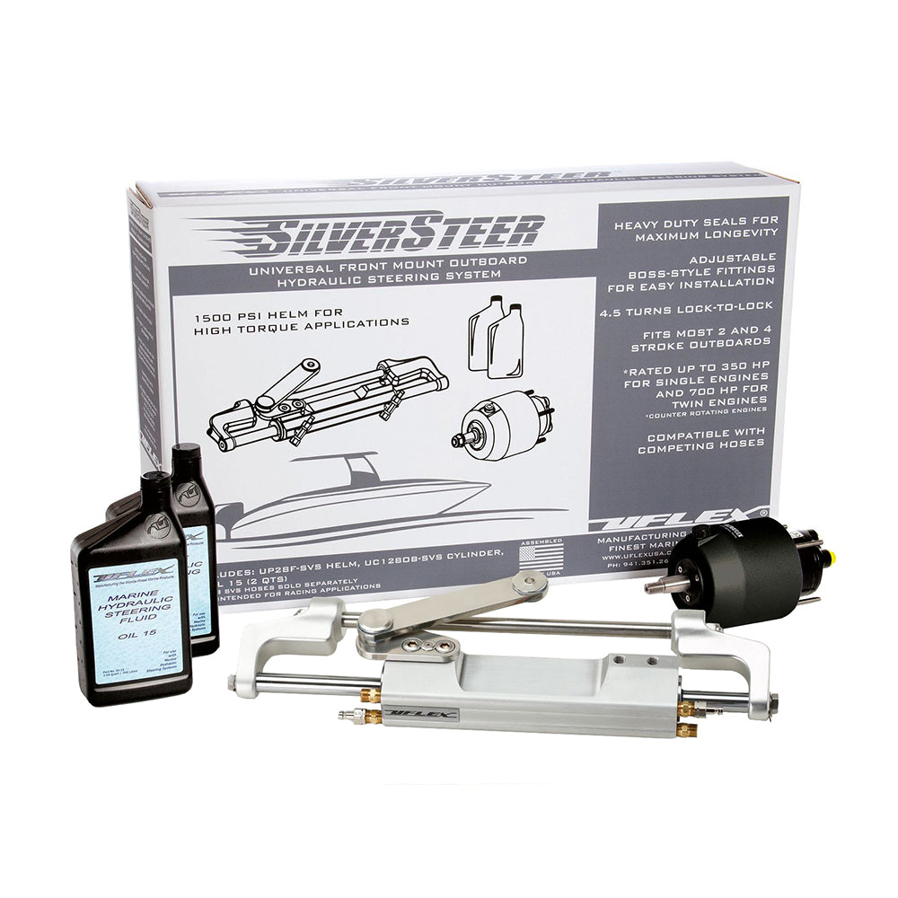 Uflex SilverSteer Universal Front Mount Outboard Hydraulic Tilt Steering System  1500PSI V2 SILVERSTEER 2TB Main image