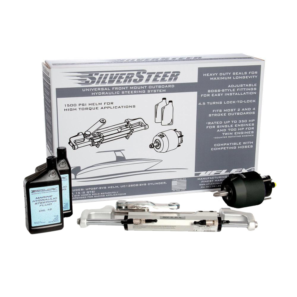 Uflex SilverSteer Universal Front Mount Outboard Hydraulic Steering System w UC128SVS1 Cylinder SILVERSTEER10B Main image