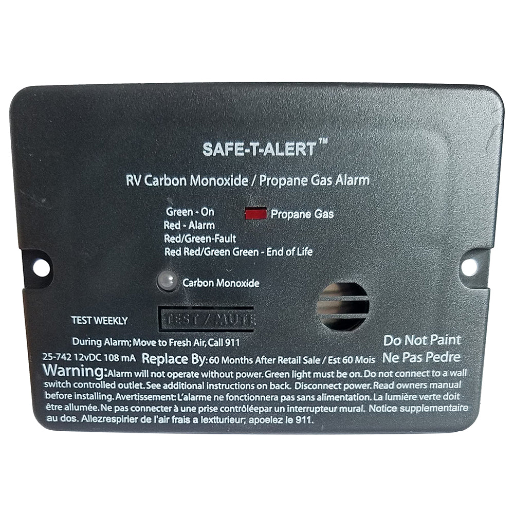SafeTAlert Combo Carbon Monoxide Propane Alarm  Flush Mount  Mini  Black 25742BL Main image