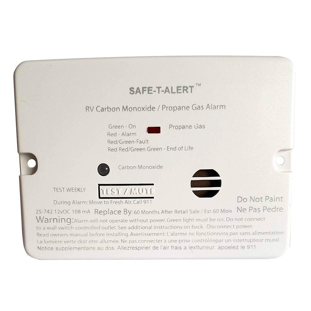 SafeTAlert Combo Carbon Monoxide Propane Alarm  Flush Mount  Mini  White 25742WHT Main image