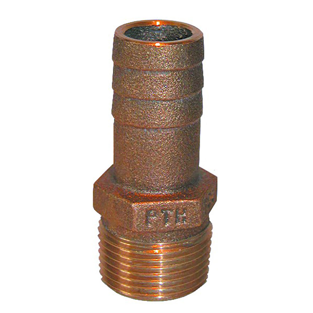 GROCO 1 NPT x 1 ID Bronze Pipe to Hose Straight Fitting PTH1000 Main image