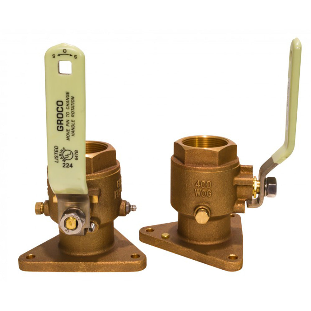 GROCO 34 Bronze TriFlanged Ball ValveSeacock FBV750 Main image