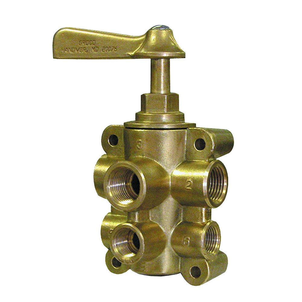 GROCO 6Port NPT Bronze Fuel Valve 12 Main  38 Return FV65038 Main image