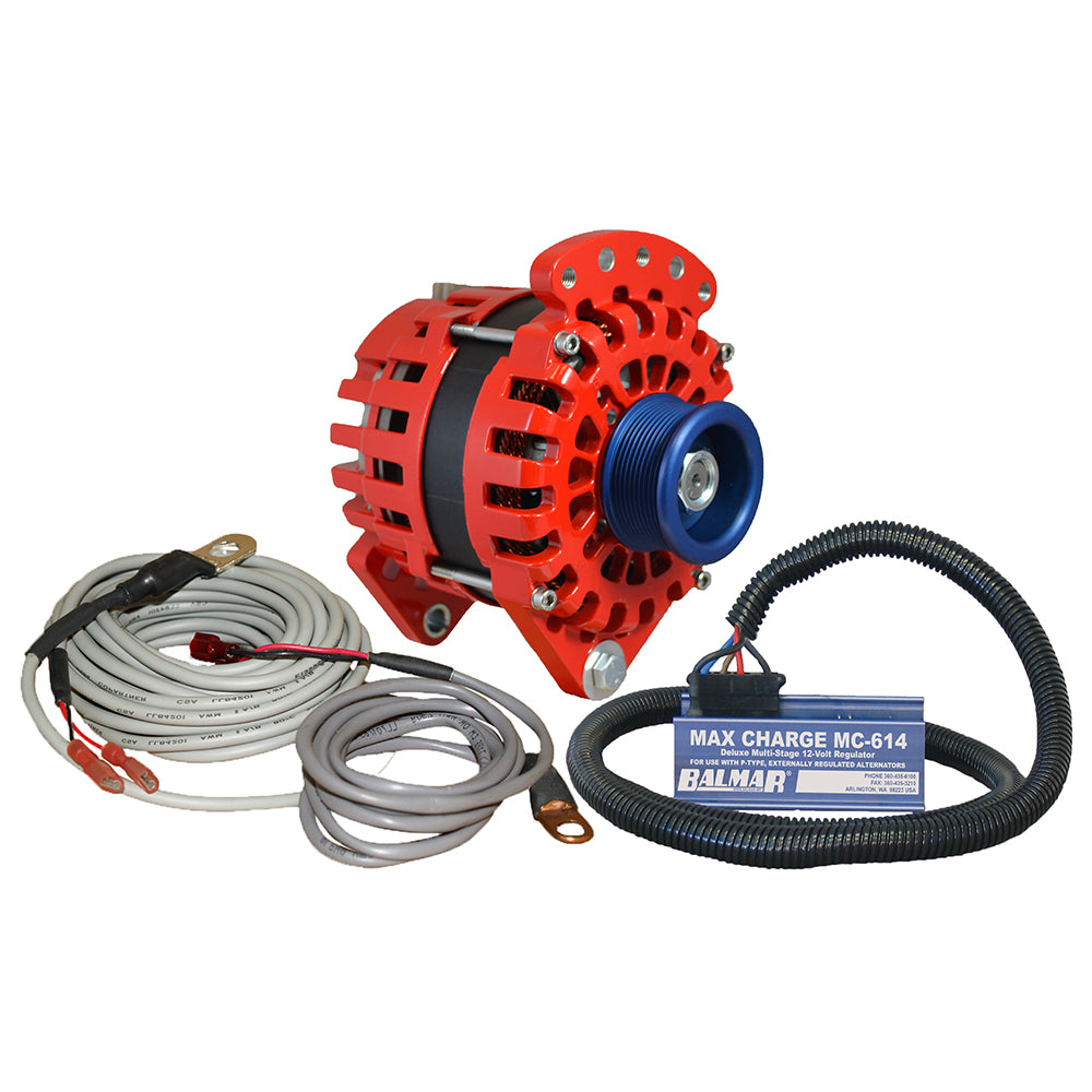 Balmar Alternator 315 Dual Foot Saddle J10 Serpentine Pulley Regulator  Temp Sensor  170A Kit  12V XTDF170J10KIT Main image