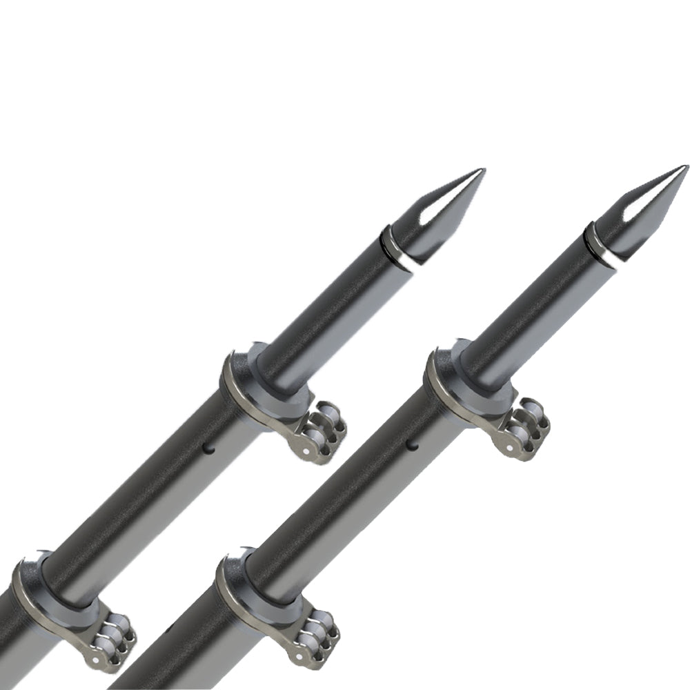 TACO 18 Deluxe Outrigger Poles wRollers  SilverBlack OT0318HDBKA Main image
