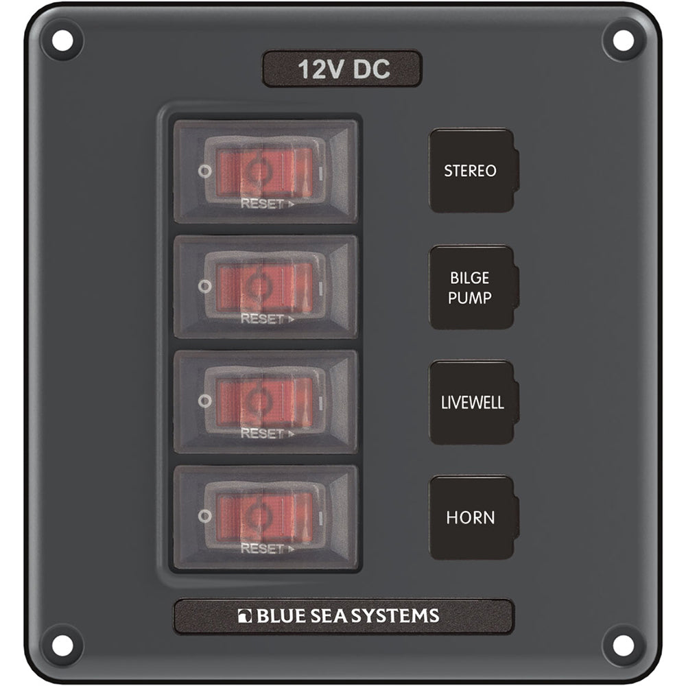 Blue Sea 4320 Circuit Breaker Switch Panel 4 Position  Gray 4320 Main image