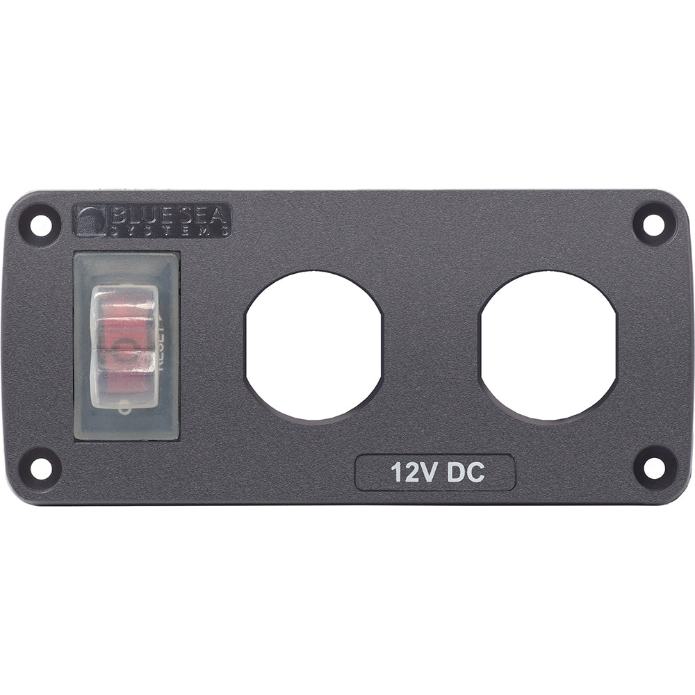 Blue Sea 4364 Water Resistant USB Accessory Panel  15A Circuit Breaker 2x Blank Apertures 4364 Main image