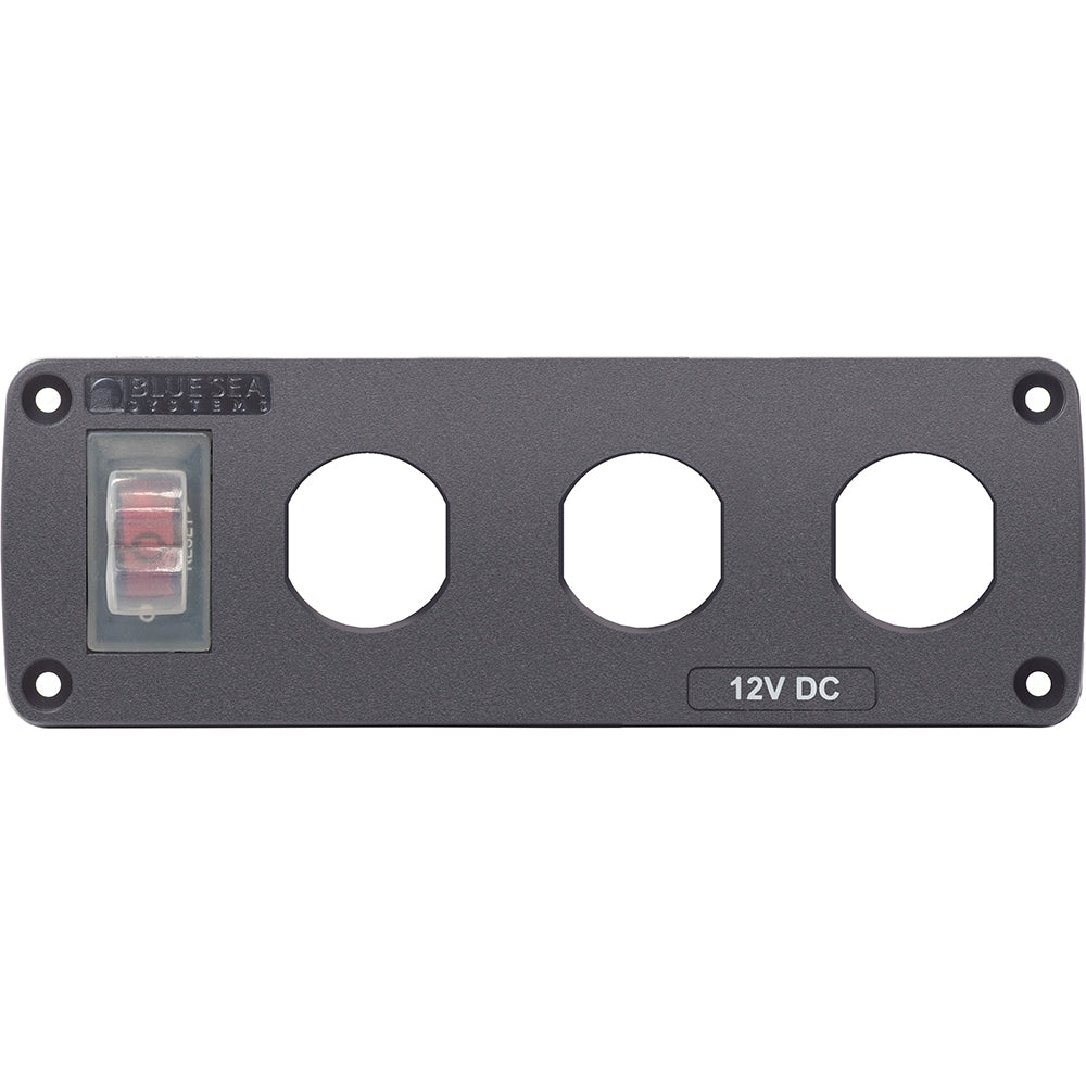 Blue Sea 4367 Water Resistant USB Accessory Panel  15A Circuit Breaker 3x Blank Apertures 4367 Main image