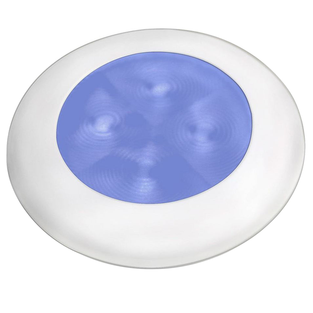 Hella Marine Blue LED Round Courtesy Lamp  White Bezel  24V 980503241 Main image