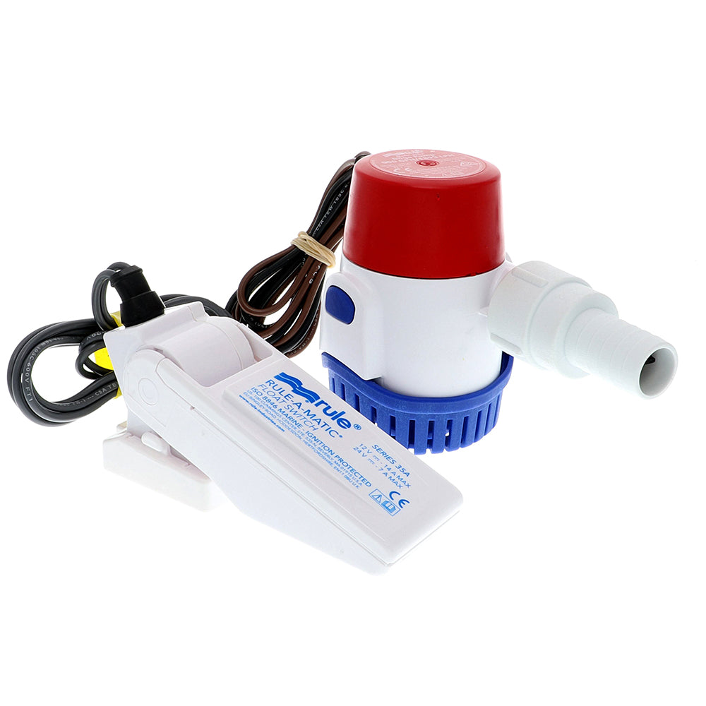 Rule 500 GPH Standard Bilge Pump Kit wFloat Switch  12V 25DA35A Main image