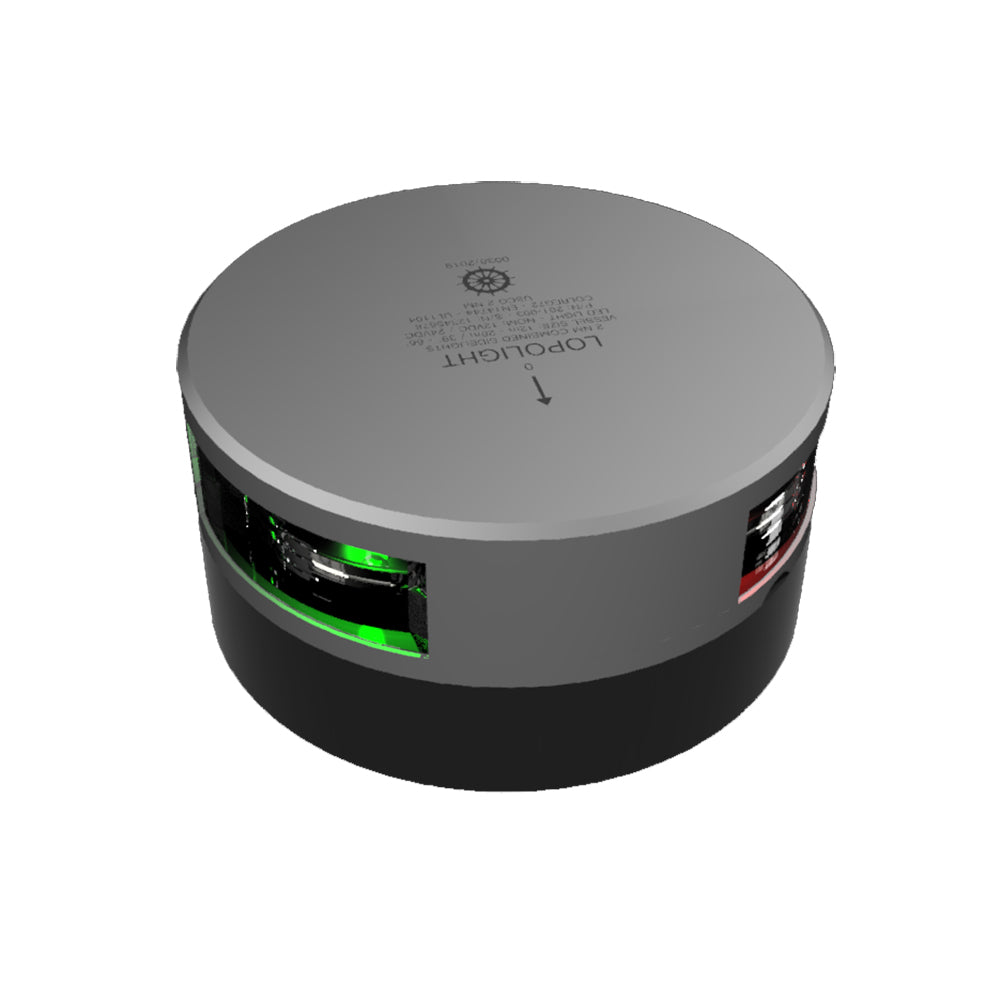 Lopolight Series 201003  Starboard  Port Sidelight  2NM  Horizontal Mount  GreenRed  Silver Housing 201003 Main image