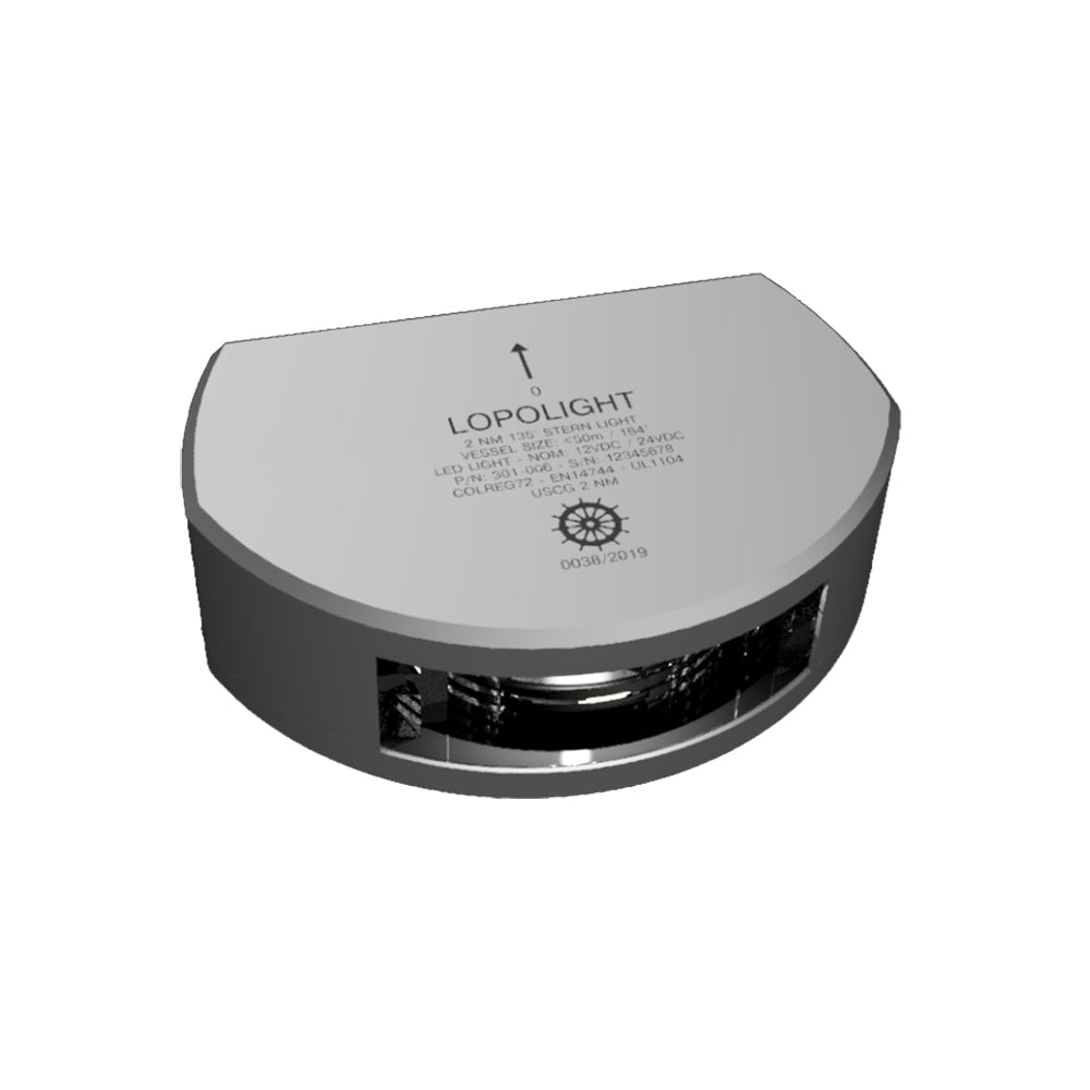 Lopolight Series 301006  Stern Light  2NM  Vertical Mount  White  Silver Housing  301006 Main image