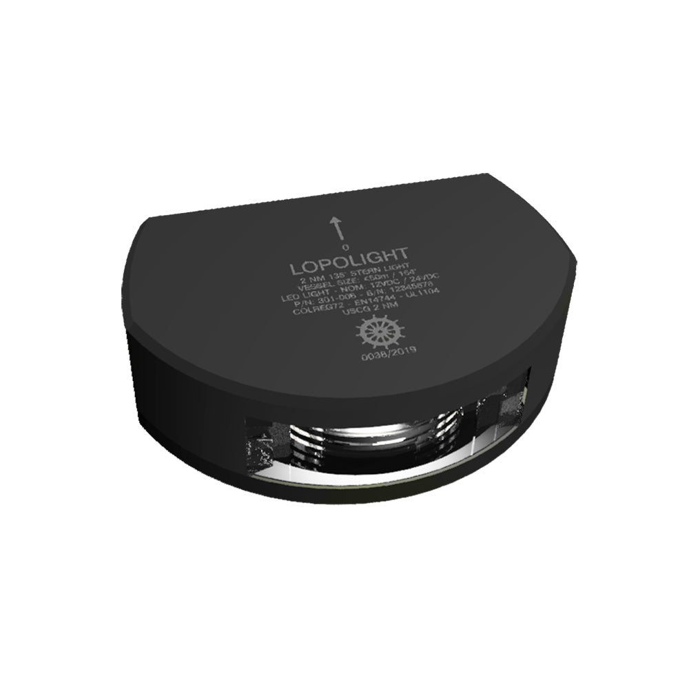 Lopolight Series 301006  Stern Light  2NM  Vertical Mount  White  Black Housing  301006B Main image