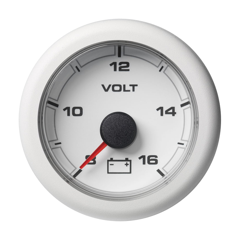 Veratron 52MM 2116 OceanLink Battery Voltage Gauge  8 to 16V  White Dial  Bezel A2C1066110001 Main image