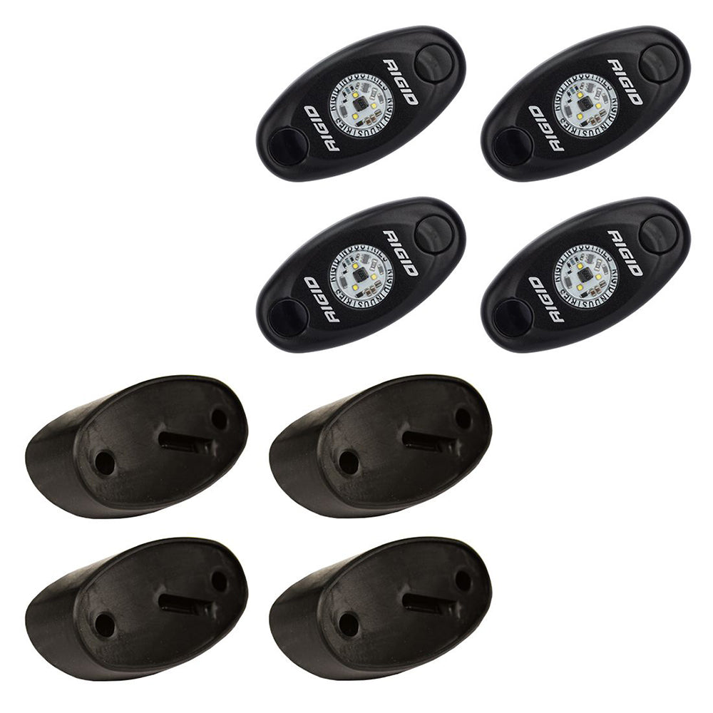 RIGID Industries ASeries Rock Light Kit  4 Amber Lights  Black 400243 Main image