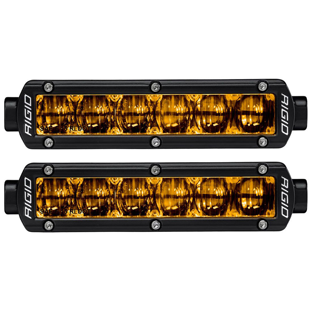 RIGID Industries 6 SRSeries SAE Compliant Fog Light  Black wYellow Light 906704 Main image