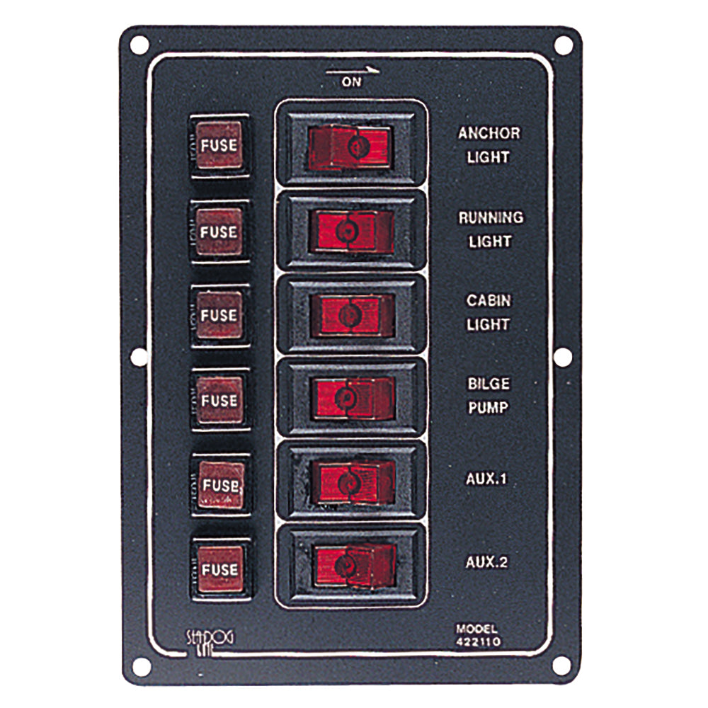 SeaDog Aluminum Switch Panel Vertical  6 Switch 4221101 Main image