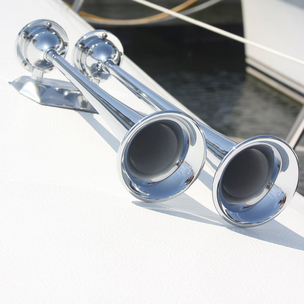 Marinco 12V Chrome Plated Dual Trumpet Air Horn [10106] Secondary image