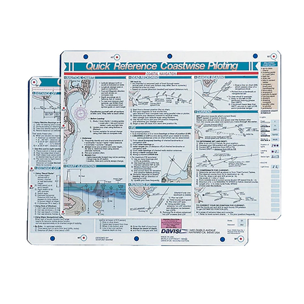 Davis Quick Reference Coastwise Piloting Card 126 Main image