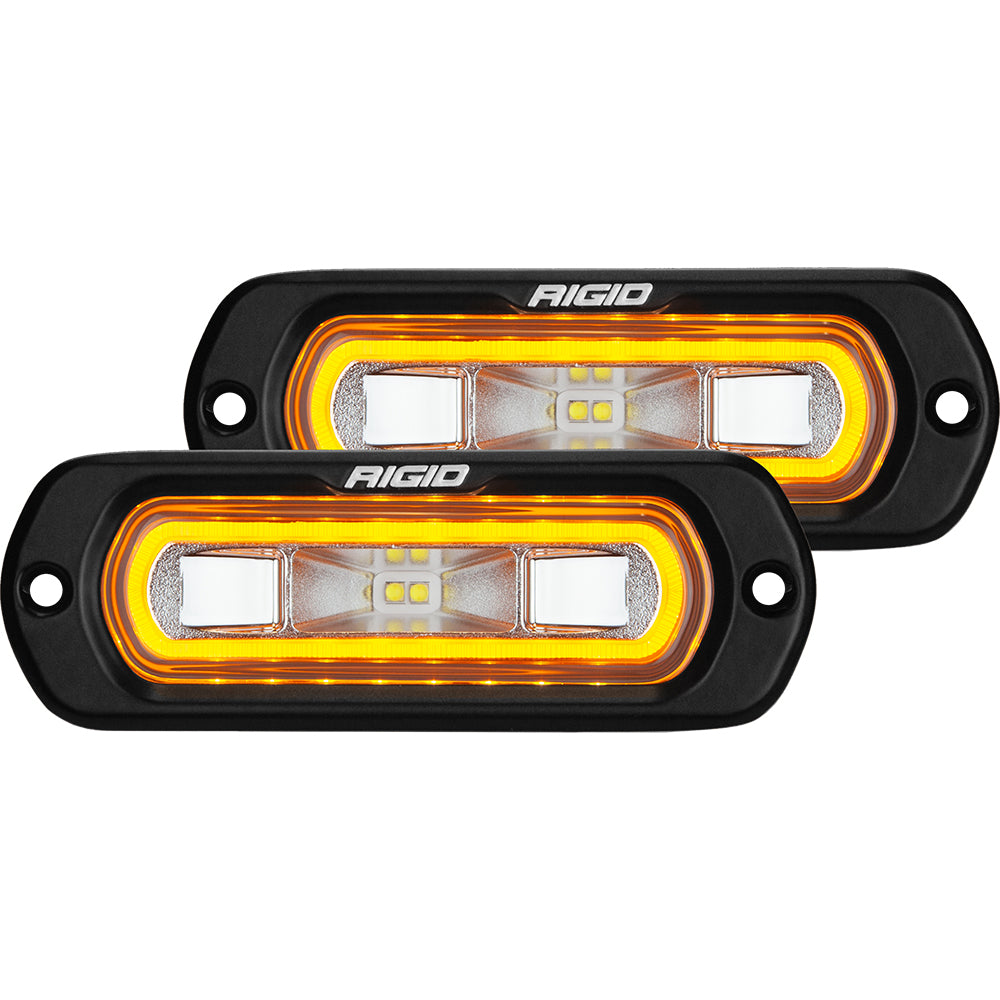 RIGID Industries SRL Series Flush Mount Spreader Light  Black Housing  Amber Halo 53223 Main image