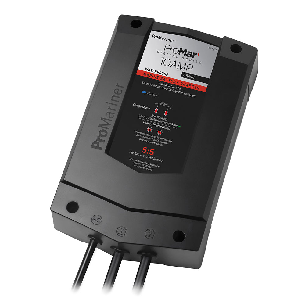ProMariner ProMar1 DS Digital  10 Amp  2 Bank Charger 31510 Main image
