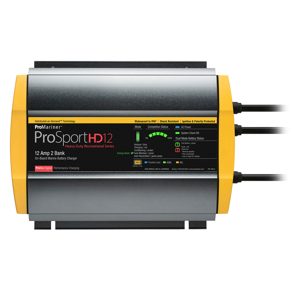 ProMariner ProSportHD 12 Gen 4  12 Amp  2 Bank Battery Charger 44012 Main image