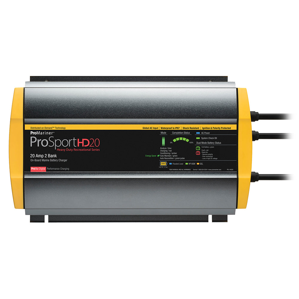 ProMariner ProSportHD 20 Gen 4  20 Amp  2 Bank Battery Charger 44020 Main image