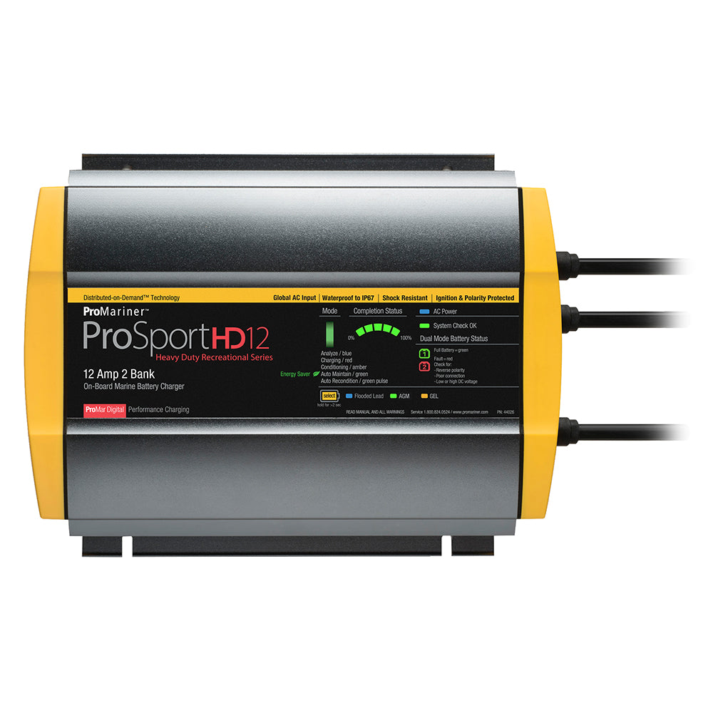 ProMariner ProSportHD 12 Global Gen 4  12 Amp  2 Bank Battery Charger 44026 Main image