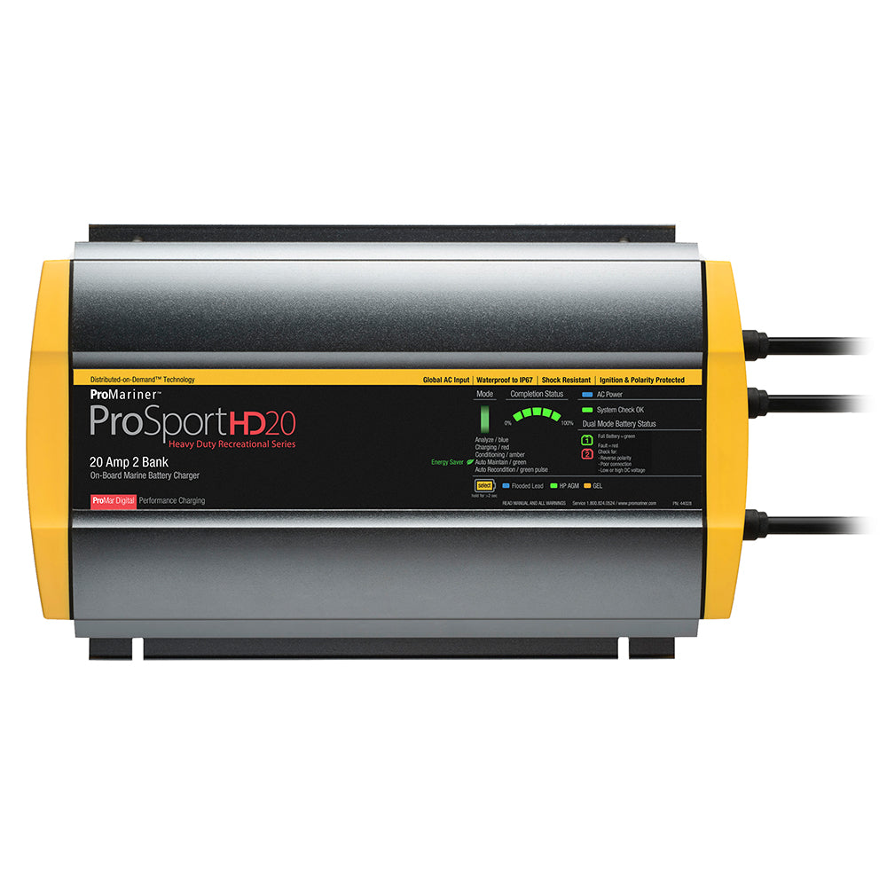 ProMariner ProSportHD 20 Global Gen 4  20 Amp  2 Bank Battery Charger 44028 Main image