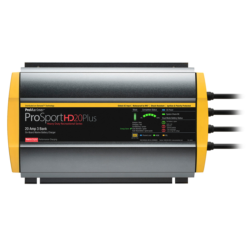 ProMariner ProSportHD 20 Plus Global Gen 4  20 Amp  3Bank Battery Charger 44029 Main image