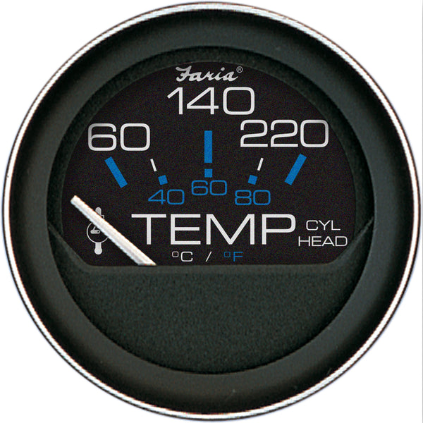 Faria Coral 2 Cylinder Head Temperature Gauge 60120 F wSender 13009