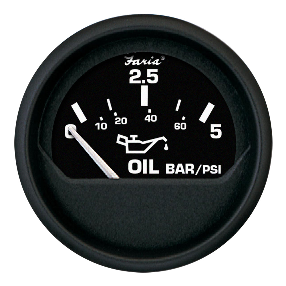 Faria Euro Black 2 Oil Pressure Gauge  Metric 5 Bar 12805 Main image