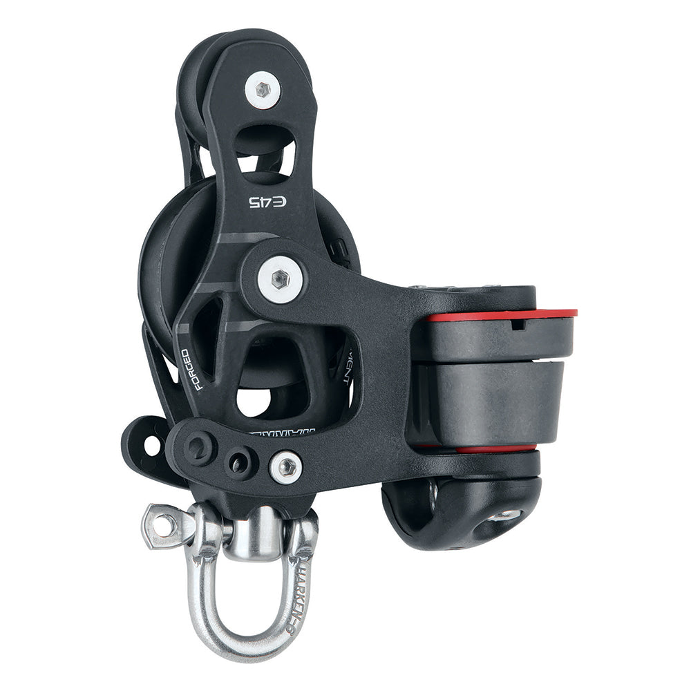 Harken 45mm Single Aluminum Element Fiddle Block wSwivel  150 Cam Cleat 6235 Main image