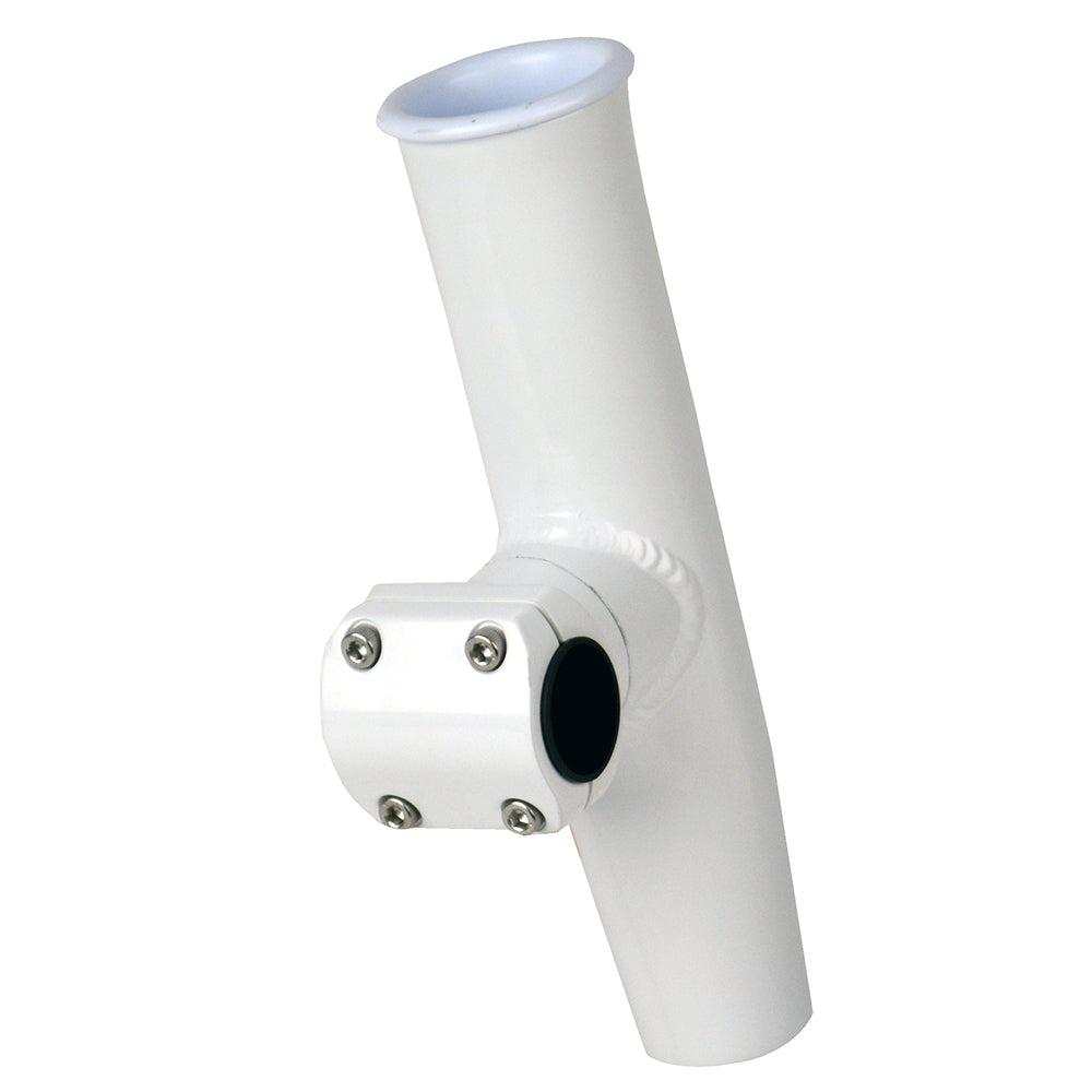 CE Smith Adjustable Mid Mount Rod Holder  78 or 1 OD  White Powder Coat Aluminum wSleeve  Hex Key 53773 Main image
